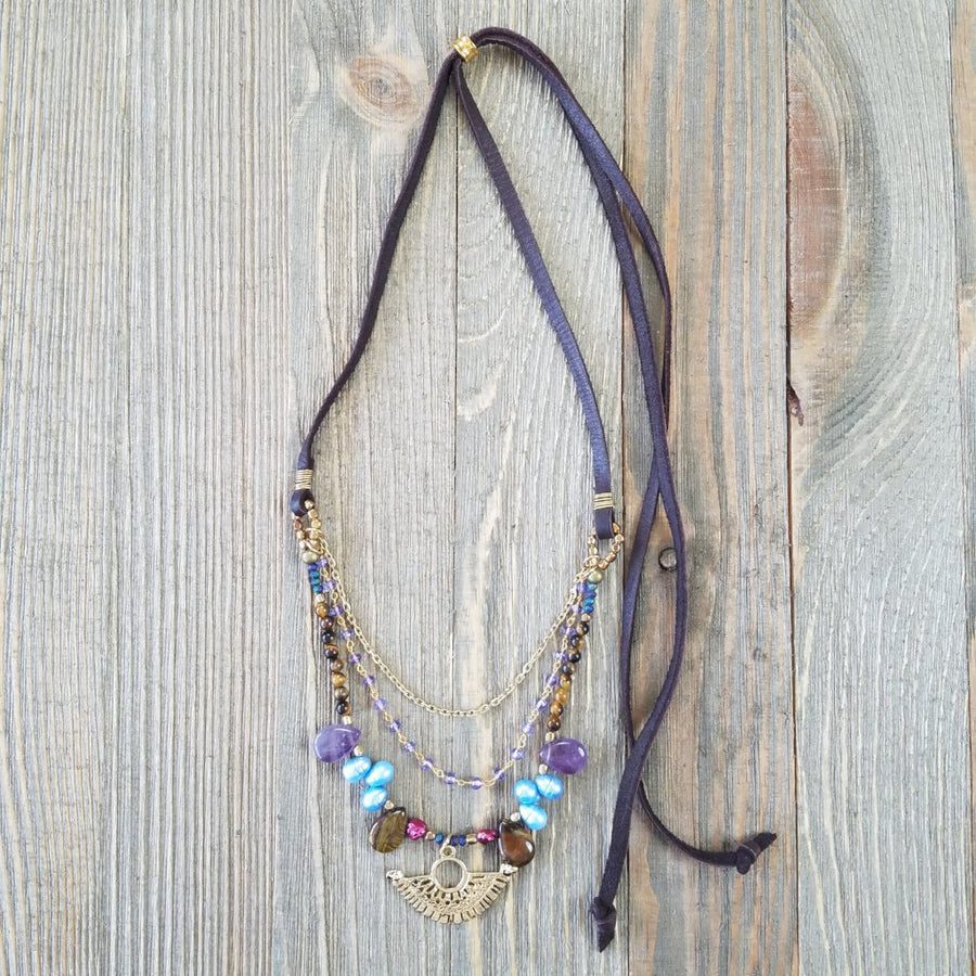 Rainbow Layered Necklace - Evita Mia Designs