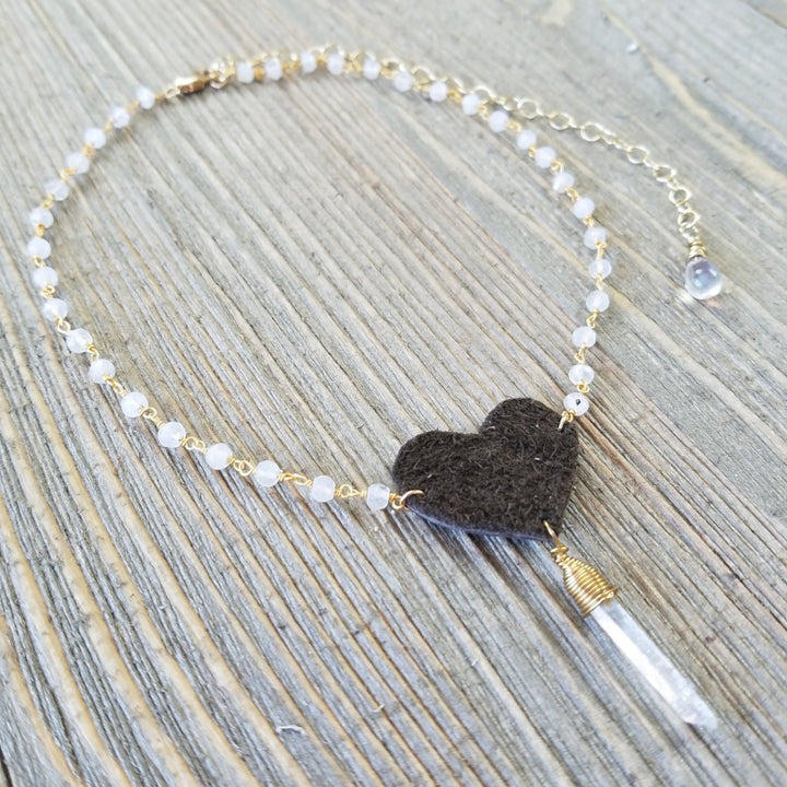 Sweet Heart Rosary Pendant Choker - Evita Mia Designs