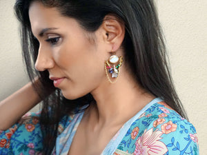 Valentina Tells A Story Larimar Earrings - Evita Mia Designs