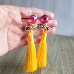Colorful Tassel stud Earrings