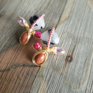 Pink Sparkle Stud Earrings