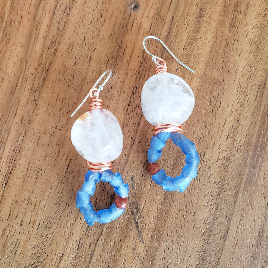 crystal quartz earrings