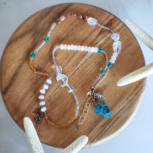 Raw Turquoise Necklace & Bracelet (2-in-1)