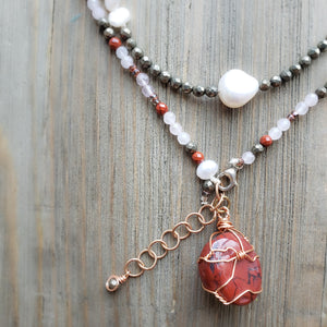 Red Jasper Double Wrap Necklace/Bracelet