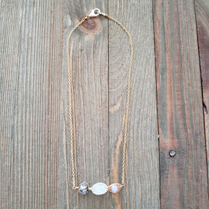 pyrite and moonstone necklace