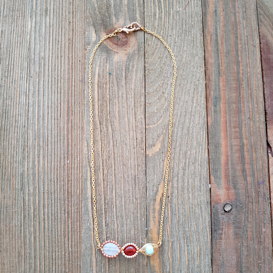 moonstone and carnelian necklace