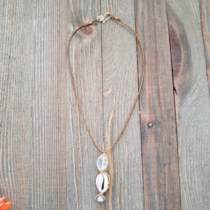 crystal and cowrie necklace