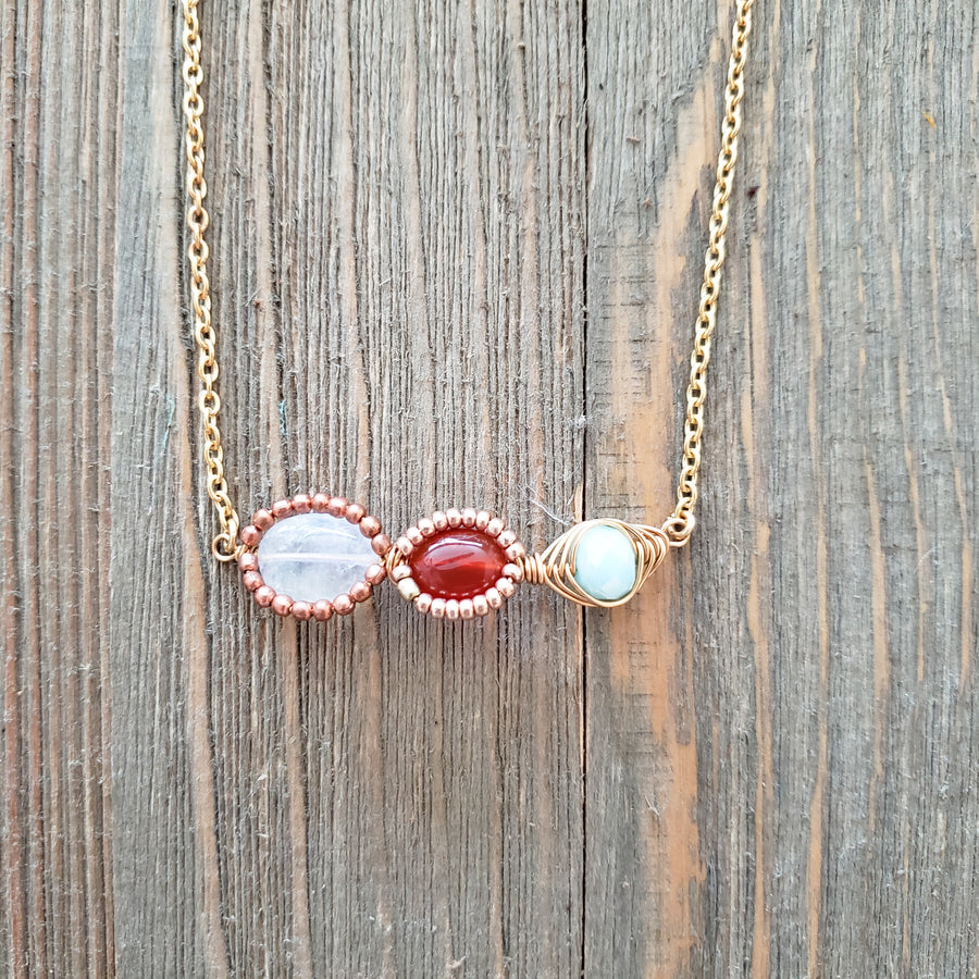Moonstone and Carnelian Necklace
