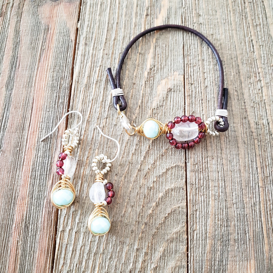 Garnet Jewelry Gift Set
