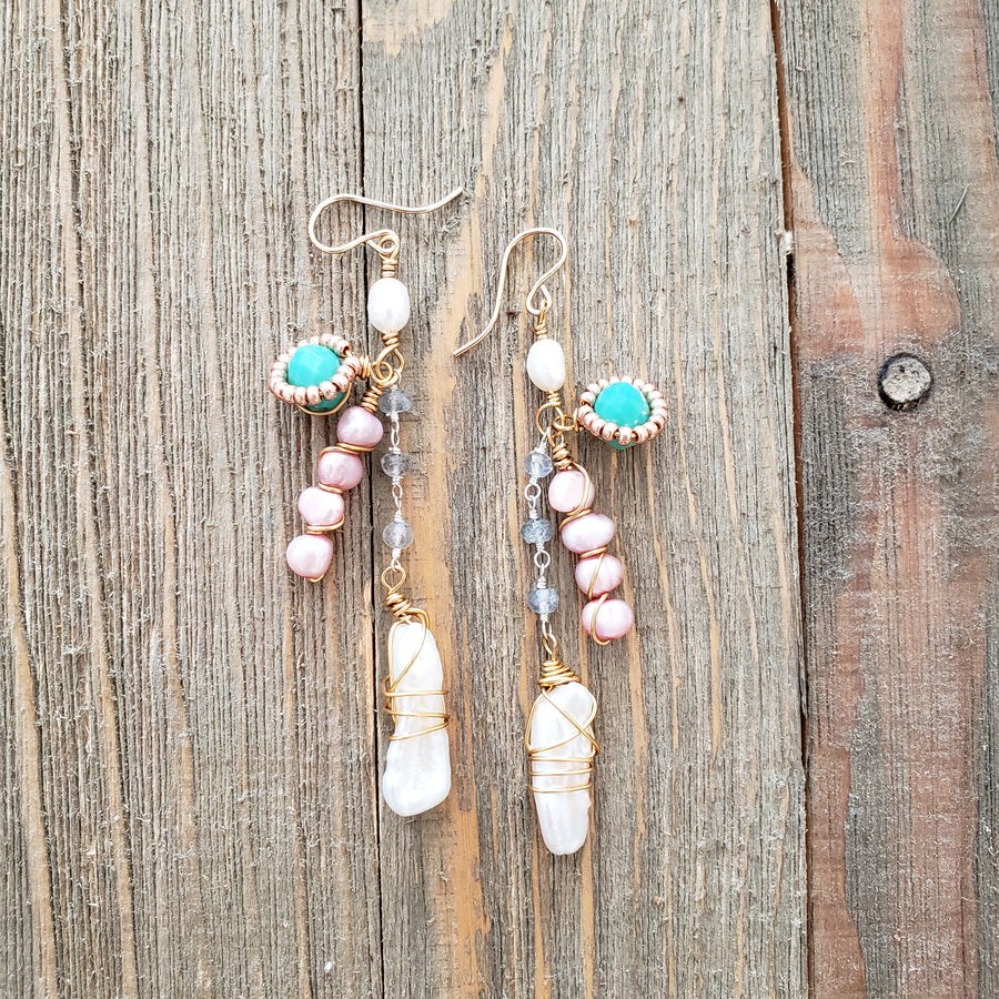 pearl dangle earrings