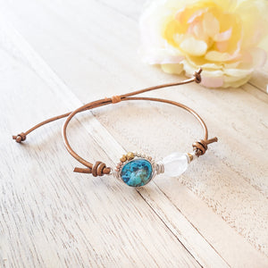 crystal quartz turquoise bracelet