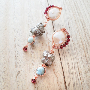 Pearl & Pyrite Earrings