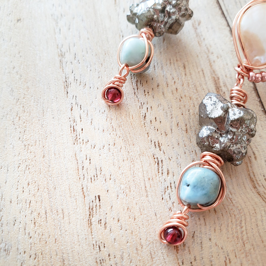 Pearl & Pyrite Earrings